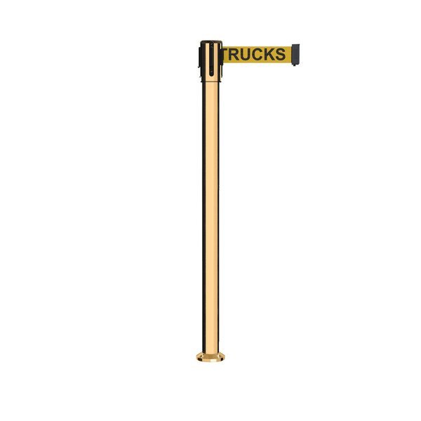 Retractable Belt Fixed Stanchion, 2ft Pol.Brass Post  7.5ft Forkl, Montour Line, Mfr#: MX530F-PB-DANFOYB-75